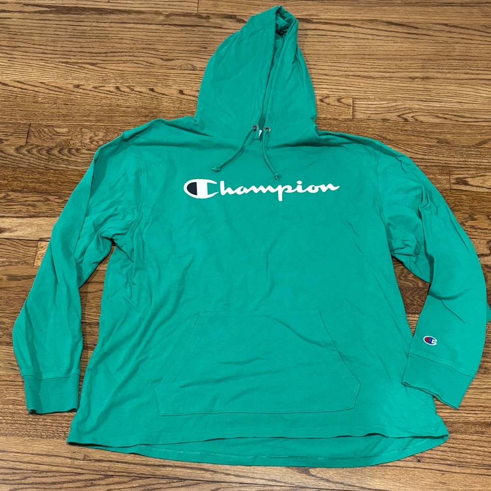 Champion Green Pullover T shirt hoodie